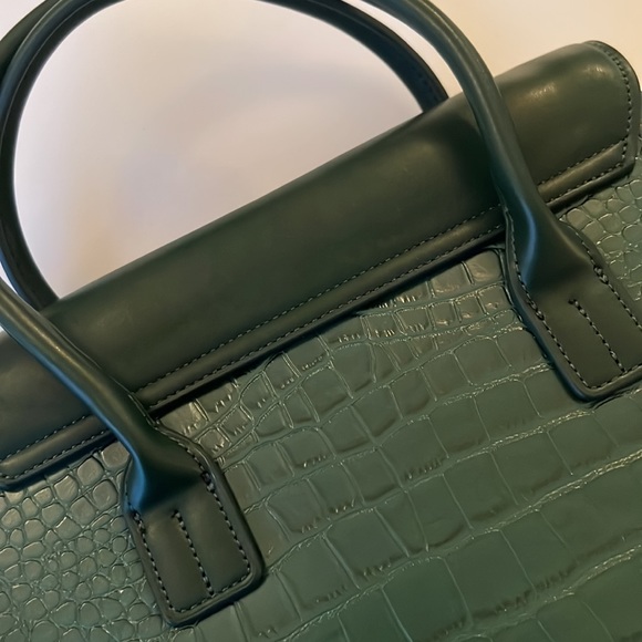 Rich Green Croco Print Bag 12”x9”x4”